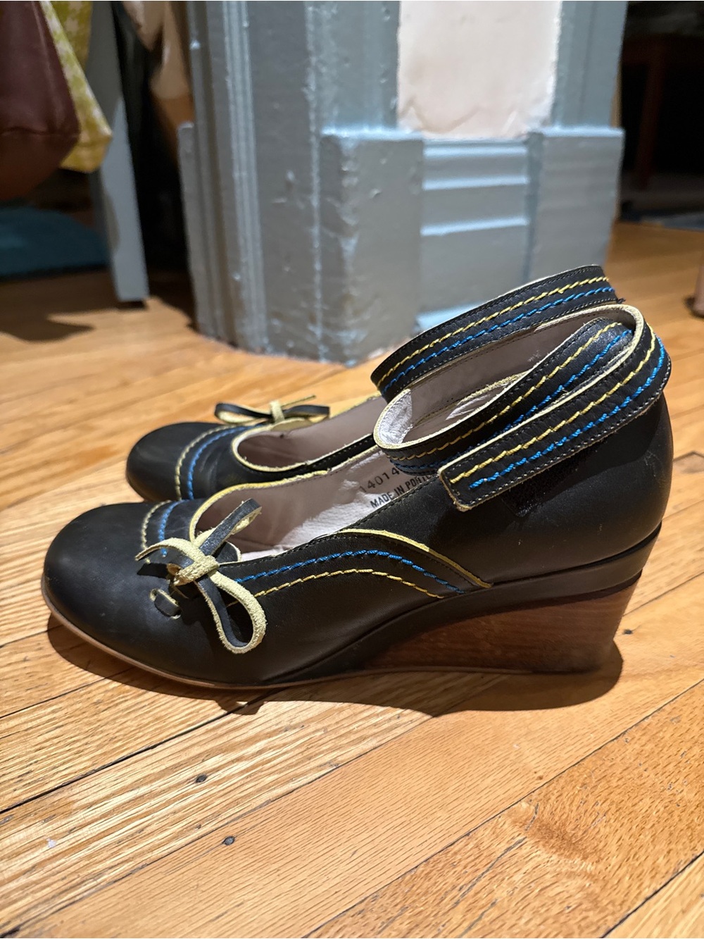 Fly London Wedge Shoes w Ankle Strap - Heel Needs Repair